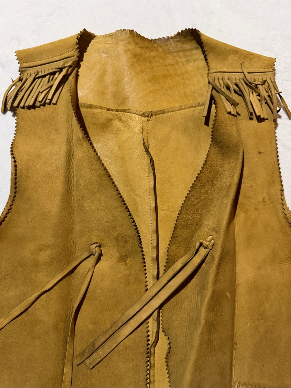 Real western vintage leather vest cowgirl - Picture 3 of 3